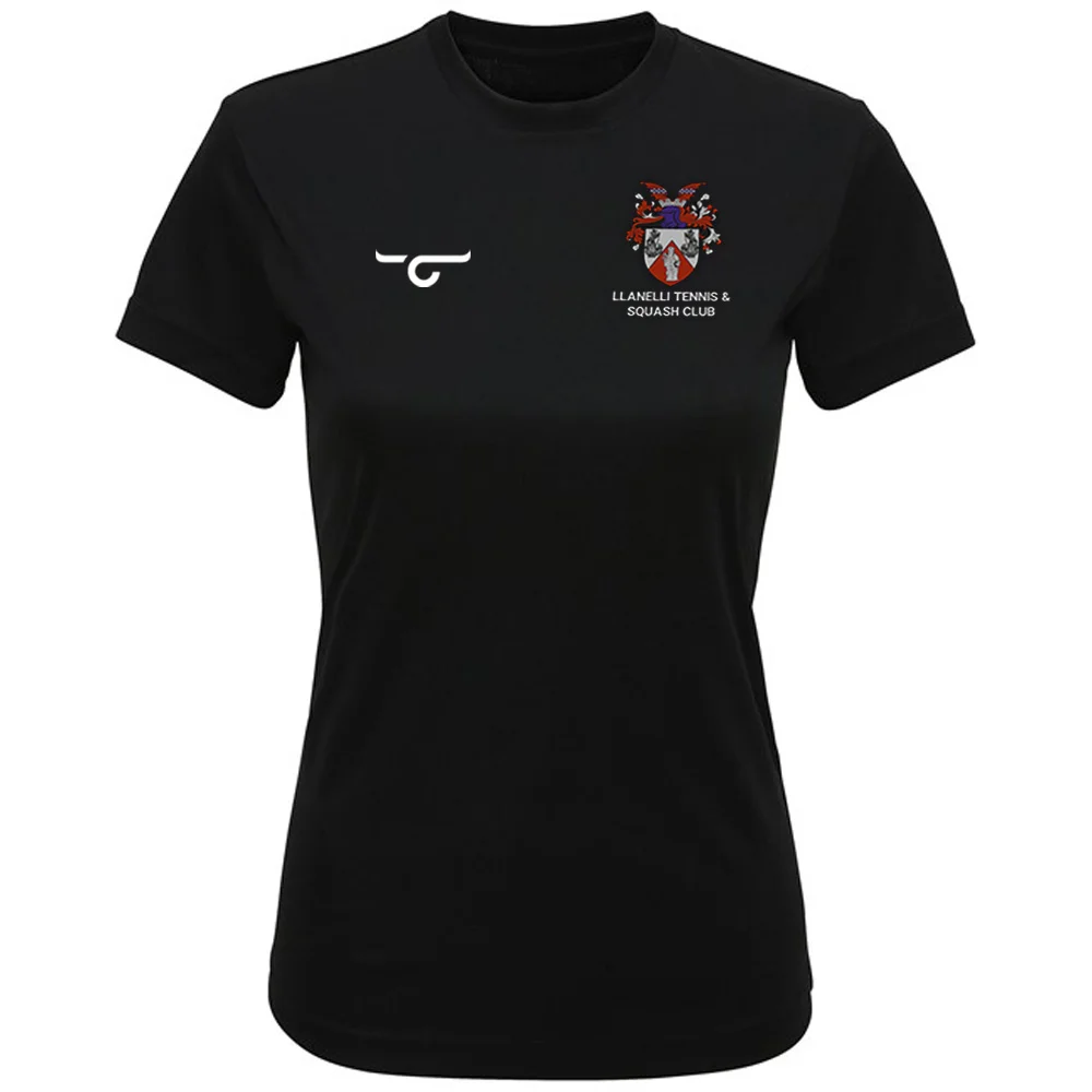 Llanelli Ladies Tennis & Squash Club performance T-shirt - Image 3